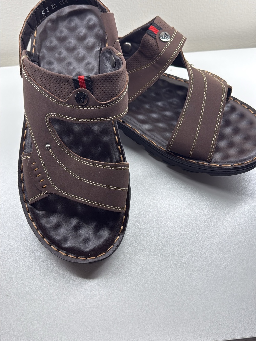 Men's Brown Adjustable Strap Comfort Sandals